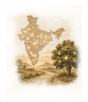 A map of India marking the journey ahead